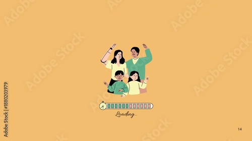 Family Loading Bar - A Graphic Illustration Representing Family Time Progress and Anticipation