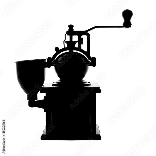Antique Coffee Grinder - A Silhouette of Vintage Coffee Preparation.