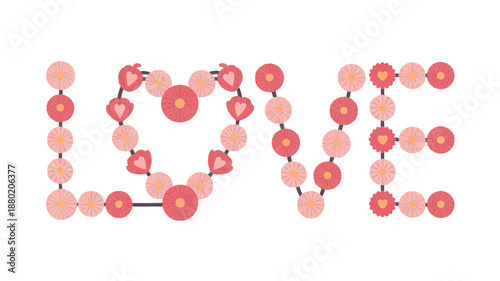 Artistic Love Heart Flower Dish Arrangement for Valentine's Day Romantic Concept Illustration