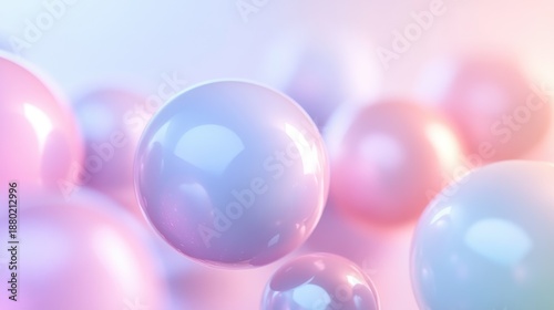Soft Colorful Bubbles Floating in a Dreamy Abstract Background