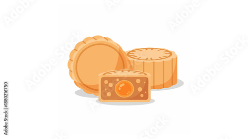 traditional Chinese mooncakes decorative floral pattern salted egg yolk filling Mid Autumn Festival pastry
