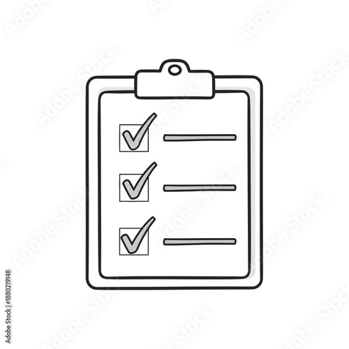 Clipboard with Checklist and Checked Boxes.