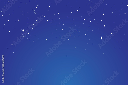 Cerulean Night Sky - Starfield Gradient Illustration