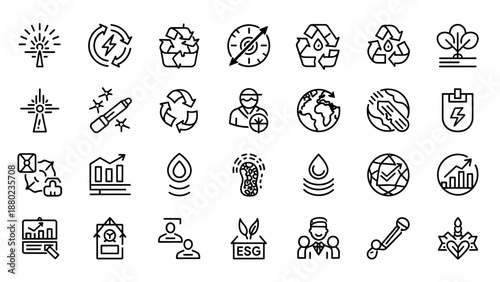 Collection of Simple Environmental Icons.