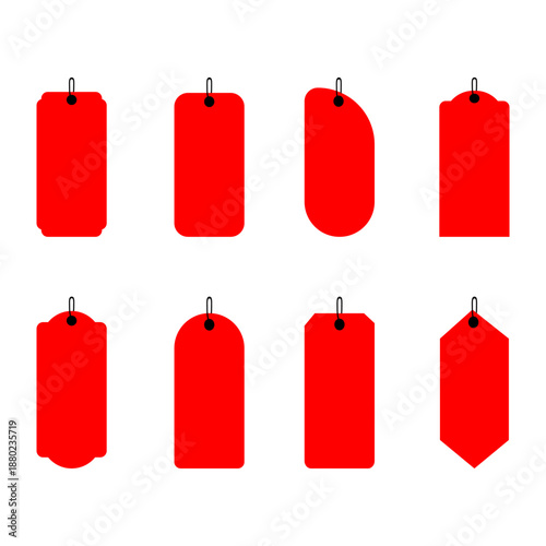 Discount labels, price tag abs sale labels. red ribons