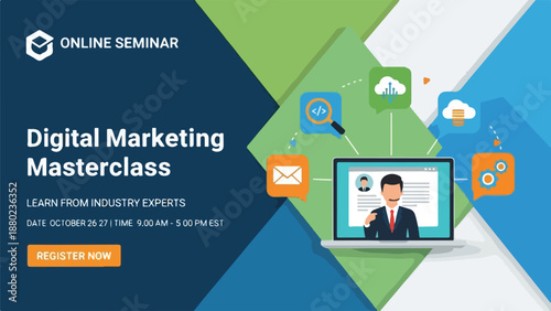Digital marketing seminar illustration
