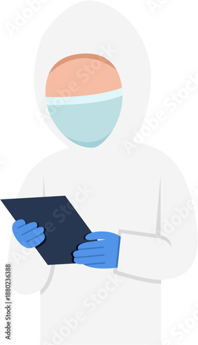 Scientist Forensic Doing Investigation Illustration