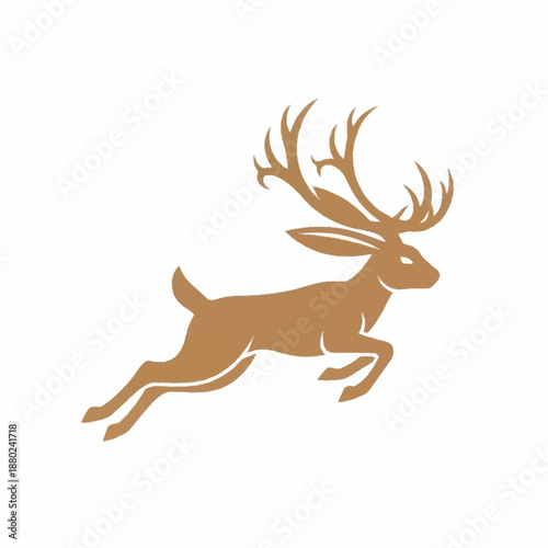 Graceful Deer Leaping with Majestic Antlers.