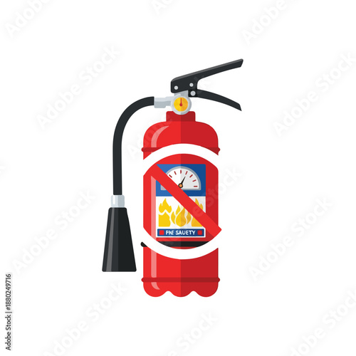 Fire Extinguisher with Prohibition Symbol
