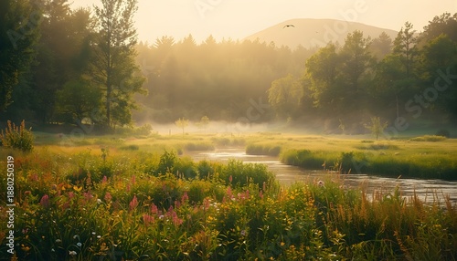 morning mist on a foggy morning