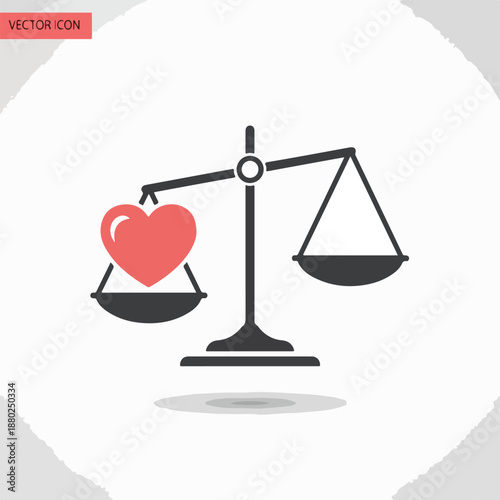 Balance Scale with Heart Symbol