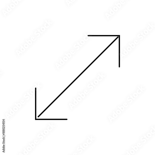 A minimalist vector graphic of an upward diagonal arrow pointing to the right