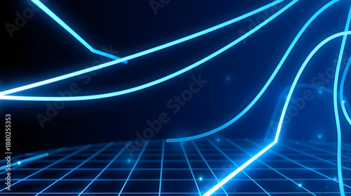 Futuristic Blue Tech Grid Background