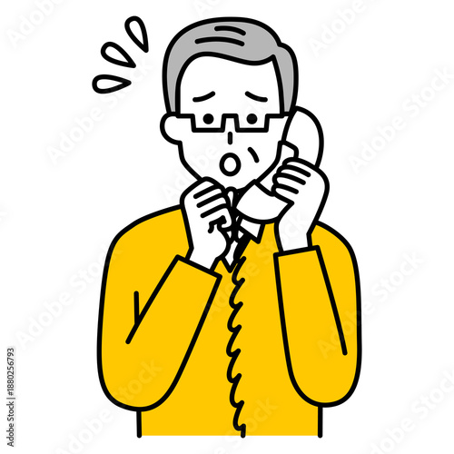 電話相談で困っている年配の男性