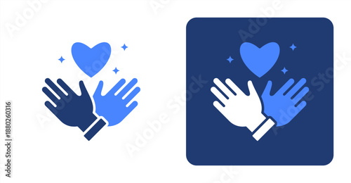 Respect Glyph Color  Two-tone color and contrasting background icon illustration