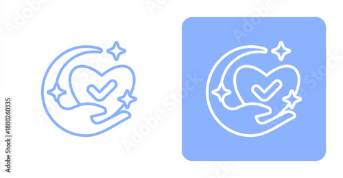 Truthfulness Line  Two-tone color and contrasting background icon illustration