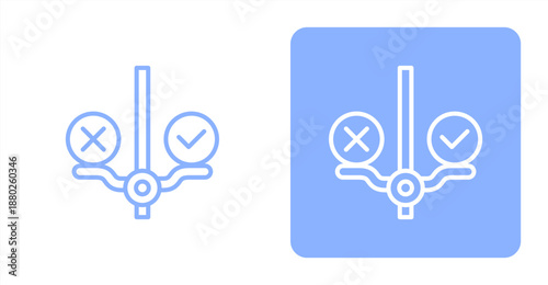Ethical Line  Two-tone color and contrasting background icon illustration