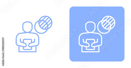 Transparency Line  Two-tone color and contrasting background icon illustration