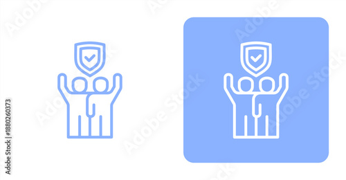 Dependability Line  Two-tone color and contrasting background icon illustration
