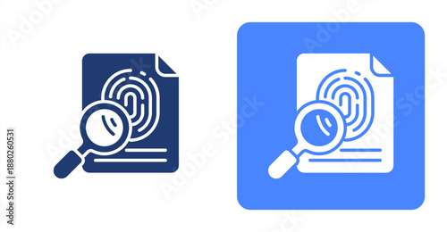 Evidence Glyph  Two-tone color and contrasting background icon illustration