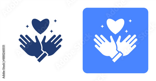 Respect Glyph  Two-tone color and contrasting background icon illustration