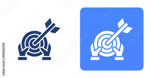 Objectivity Glyph  Two-tone color and contrasting background icon illustration