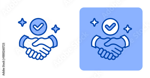 Trustworthiness Line Color  Two-tone color and contrasting background icon illustration
