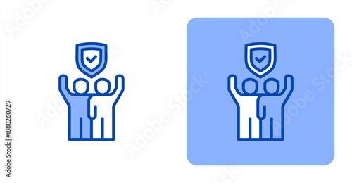 Dependability Line Color  Two-tone color and contrasting background icon illustration