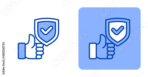 Reliability Line Color  Two-tone color and contrasting background icon illustration