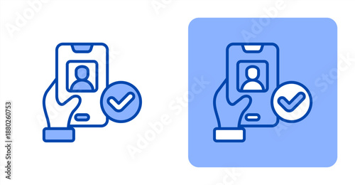 Verification Line Color  Two-tone color and contrasting background icon illustration