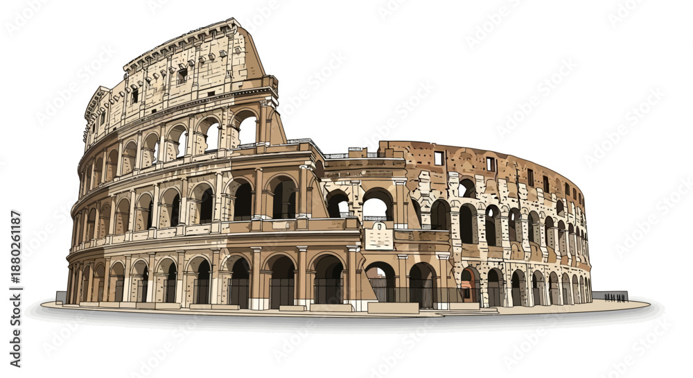 Obraz premium Ancient Roman Colosseum architecture historical monument