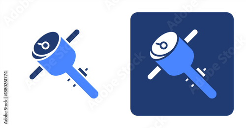 Soil Compactor Glyph Color  Two-tone color and contrasting background icon illustration