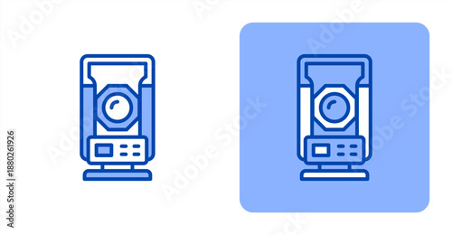 Theodolite Line Color  Two-tone color and contrasting background icon illustration