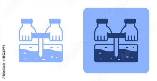 Soil Sample Mixed  Two-tone color and contrasting background icon illustration
