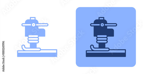 Compaction Mixed  Two-tone color and contrasting background icon illustration
