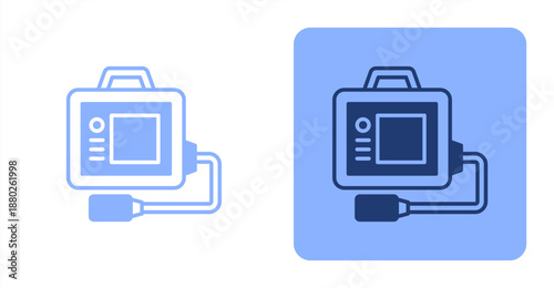 Testing Tools Mixed  Two-tone color and contrasting background icon illustration