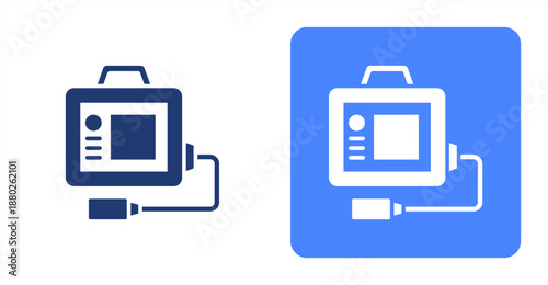 Testing Tools Glyph  Two-tone color and contrasting background icon illustration