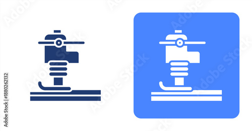 Compaction Glyph  Two-tone color and contrasting background icon illustration