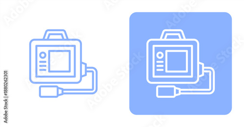 Testing Tools Line  Two-tone color and contrasting background icon illustration