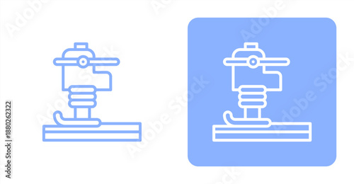 Compaction Line  Two-tone color and contrasting background icon illustration