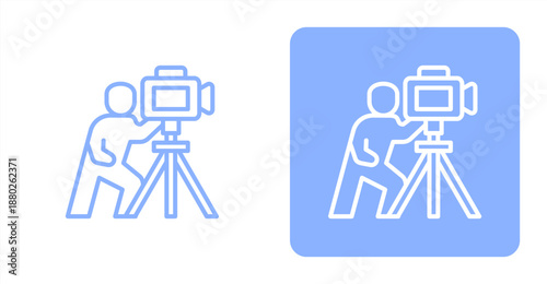 Surveying Line  Two-tone color and contrasting background icon illustration