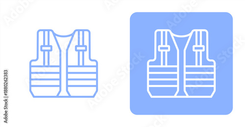 High Visibility Vest Line  Two-tone color and contrasting background icon illustration