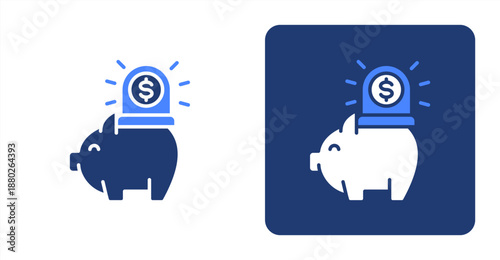 Emergency Fund Glyph Color  Two-tone color and contrasting background icon illustration