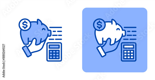 Budgeting Line Color  Two-tone color and contrasting background icon illustration