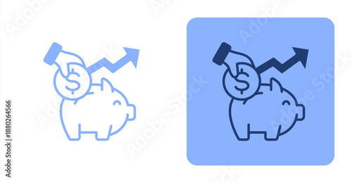 Savings Plan Mixed  Two-tone color and contrasting background icon illustration