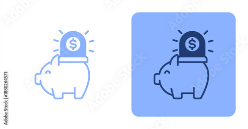 Emergency Fund Mixed  Two-tone color and contrasting background icon illustration