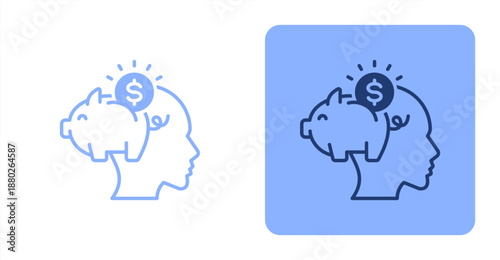 Savings Mixed  Two-tone color and contrasting background icon illustration