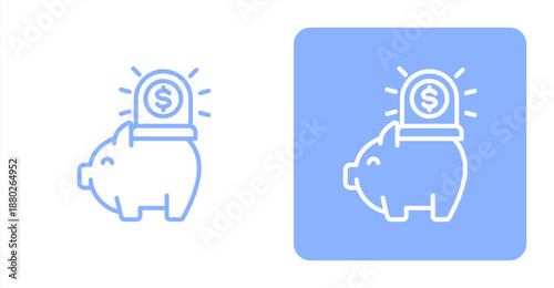 Emergency Fund Line  Two-tone color and contrasting background icon illustration