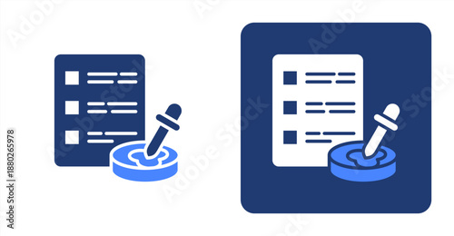 Lab Testing Glyph Color  Two-tone color and contrasting background icon illustration