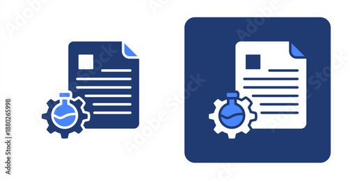 Experiment Glyph Color  Two-tone color and contrasting background icon illustration